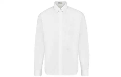 DIOR Quarterly New Products Shirts Men's White Lapel Moderate Shirt