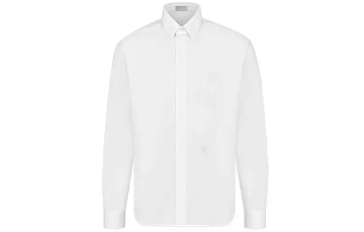 DIOR Quarterly New Products Shirts Men's White Lapel Moderate Shirt