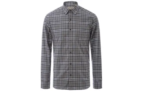 Burberry Shirts Men's Gray Lapel Moderate Other
