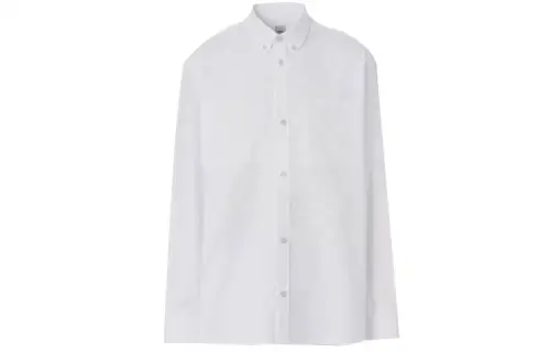 Burberry Shirts Men's White Polo Collar Moderate