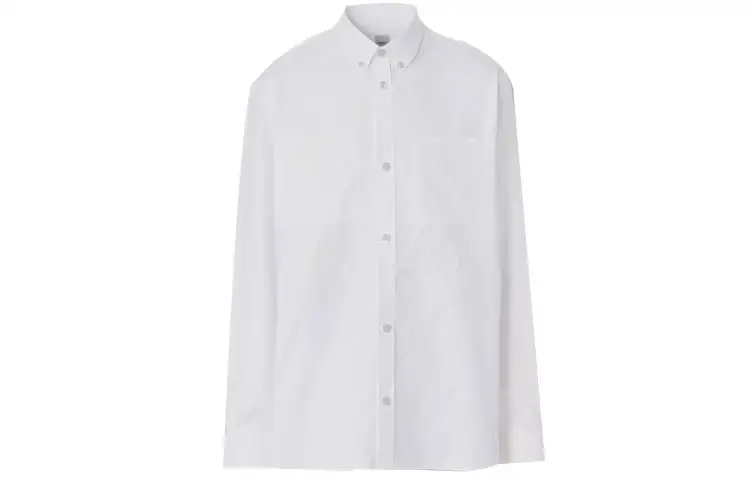 Burberry Shirts Men's White Polo Collar Moderate