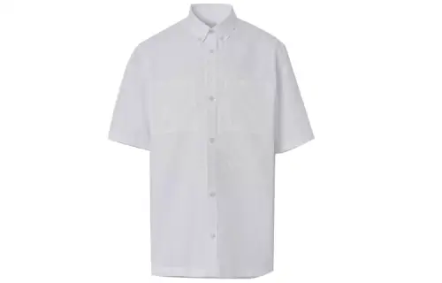 Burberry Shirts Men's White Lapel Moderate Shirt