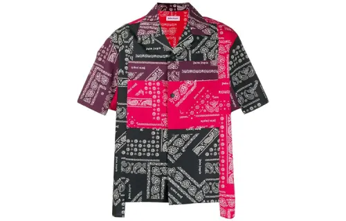 PALM ANGELS Shirts Men's Black Red Multicolor Moderate Shirt