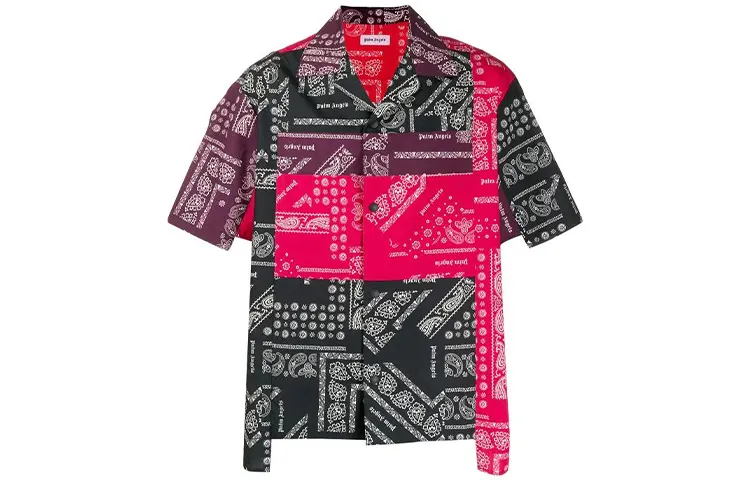 PALM ANGELS Shirts Men's Black Red Multicolor Moderate Shirt