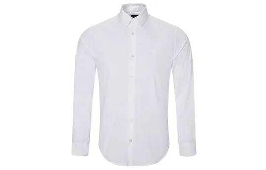 EMPORIO ARMANI Logo Embroidered Buttoned Shirt