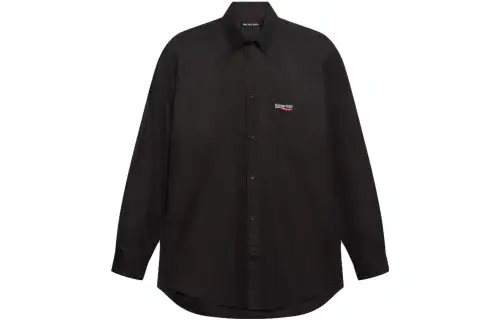 Balenciaga Shirts Men's Black Pointed Collar Moderate Other