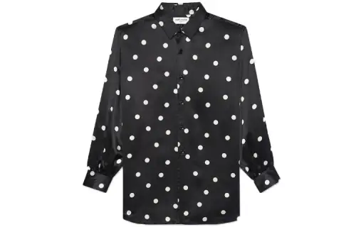 SAINT LAURENT Shirts Men's Black Lapel Moderate Other