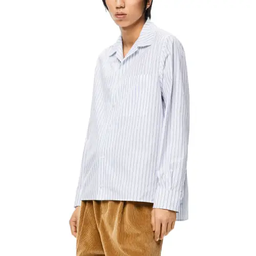 LOEWE Shirts Men's White Lapel Moderate Shirt