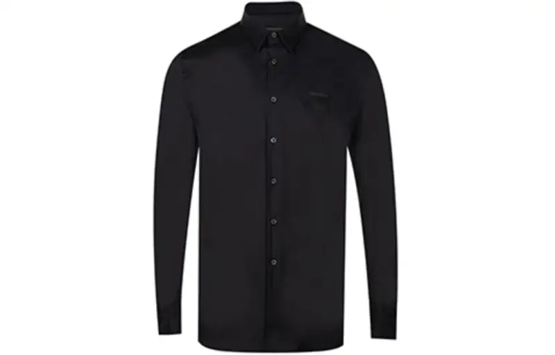PRADA Shirts Men's Black Pointed Collar Moderate Other