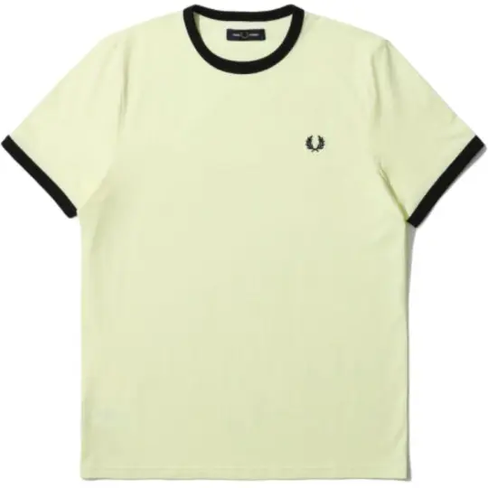 FRED PERRY T Shirt Men's Yellow Cream