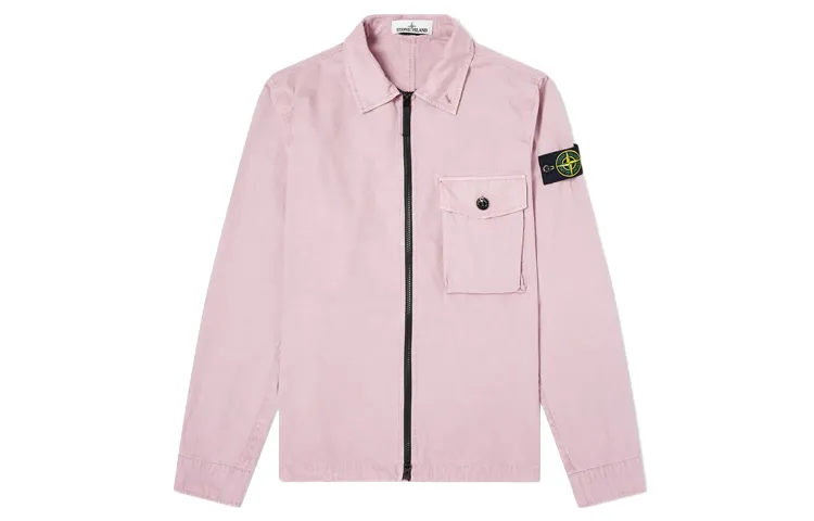 STONE ISLAND Shirts Men's Pink Pointed Collar Moderate Workwear