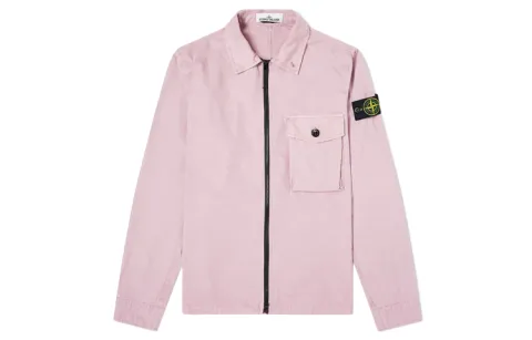 STONE ISLAND Shirts Men's Pink Pointed Collar Moderate Workwear