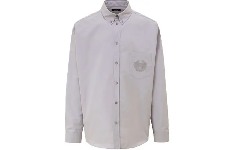 Balenciaga Shirts Men's Gray Lapel Moderate Other