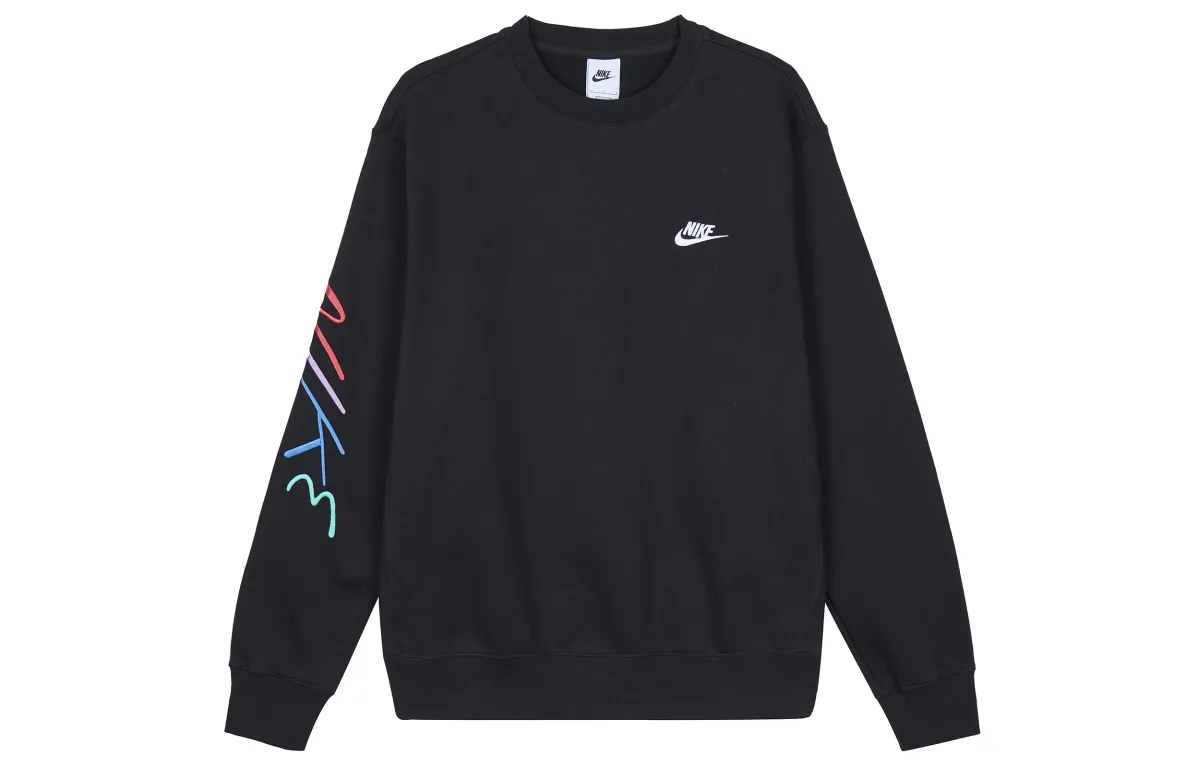 Nike Sweatshirts Men's Black Crew Neck Moderate Straight Fit