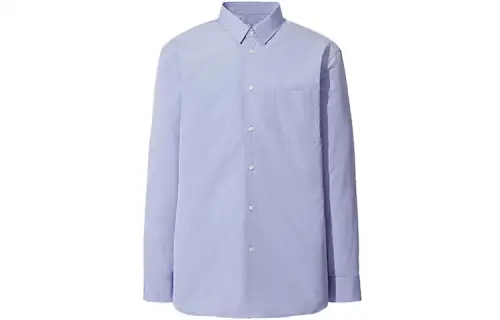 UNIQLO Jil Sander Shirts Men's Light Blue Lapel Moderate Shirt