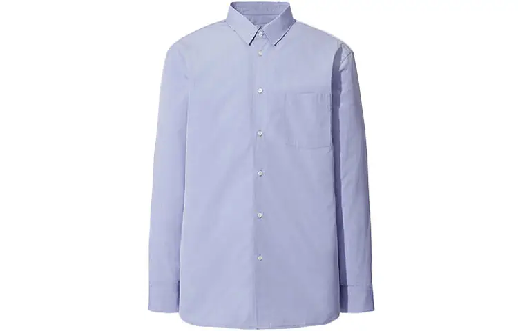 UNIQLO Jil Sander Shirts Men's Light Blue Lapel Moderate Shirt