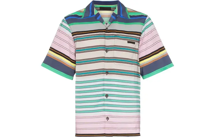 PRADA Shirts Men's Multicolor Lapel Moderate Shirt