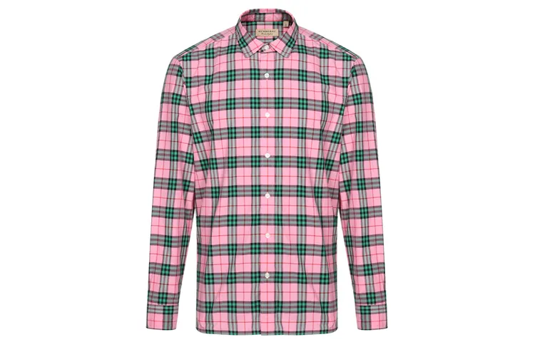Burberry Shirts Men's Pink Pointed Collar Moderate Shirt