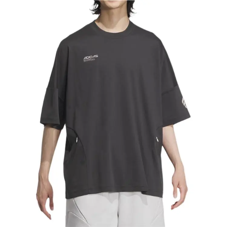 Adidas T-Shirts Men's Black Crew Neck Moderate