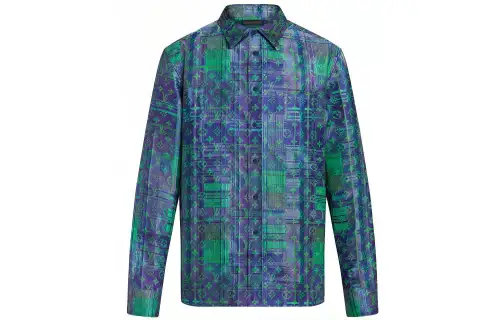 LOUIS VUITTON Monogram Neon Check Oversized Business Shirt