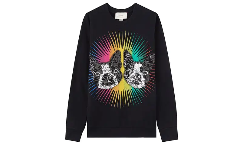 GUCCI Sweatshirts Unisex Black Crew Neck Moderate Regular