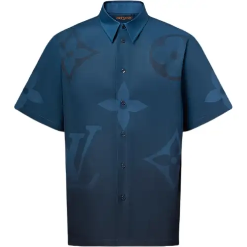 Lv Monogram Printed Short Sleeved Shirt