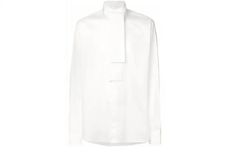 Burberry Shirts Men's White Stand Collar Moderate Shirt