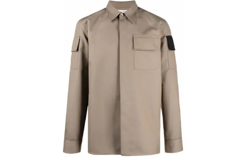 Bottega Veneta Shirts Men's Khaki Lapel Moderate Shirt