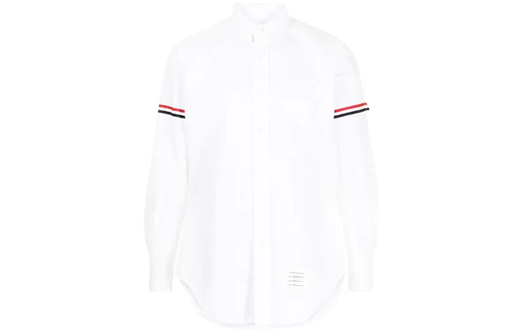 Thom Browne Rwb Striped Long-Sleeved Shirt