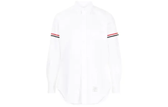 Thom Browne Rwb Striped Long-Sleeved Shirt