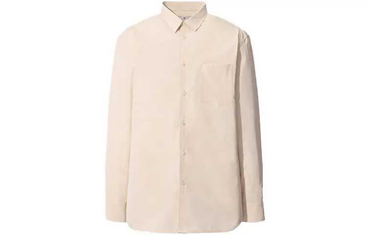 UNIQLO Jil Sander Shirts Men's Light Beige Pointed Collar Moderate Other