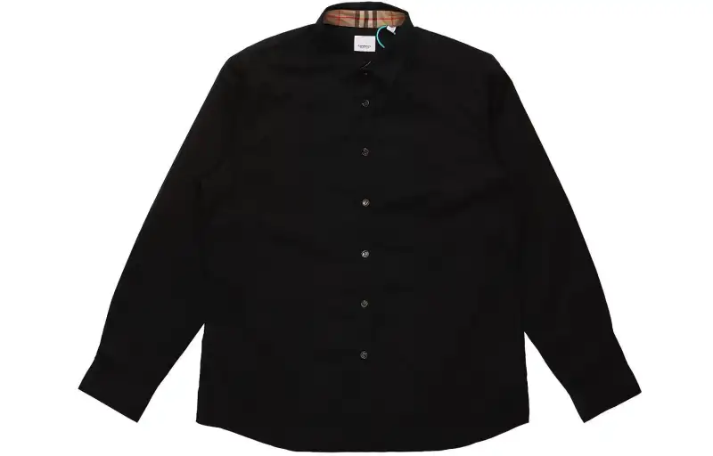 Burberry Slim Fit Monogram Motif Stretch Cotton Poplin Shirt
