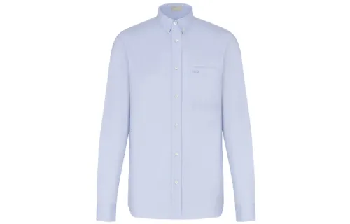 DIOR Quarterly New Products Shirts Men's Blue Pointed Collar Moderate Other