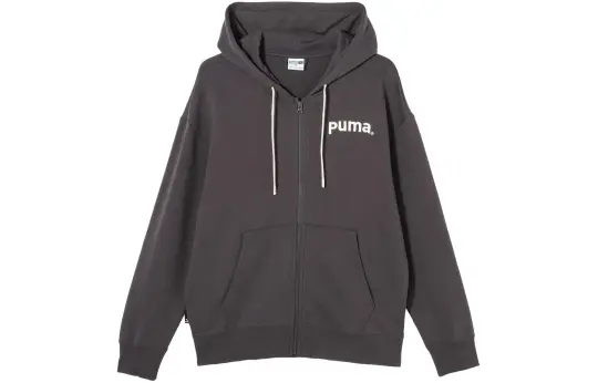 PUMA TEAM FZ HOODIE TR Sweatshirt Unisex Charcoal Black