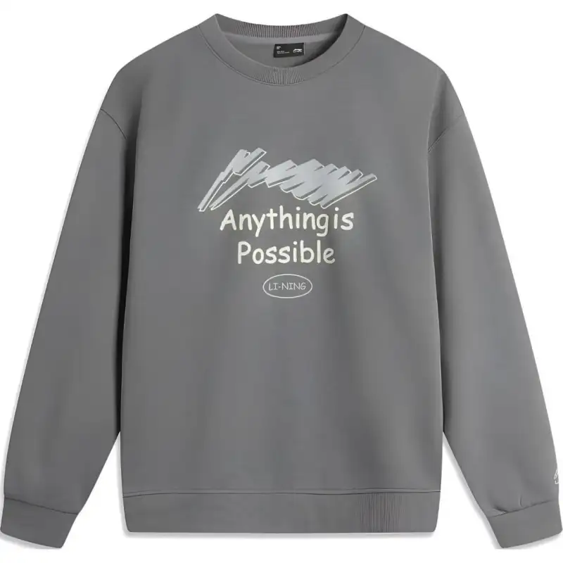 Li Ning Sports Life Collection Sweatshirt Men's Asphalt Gray