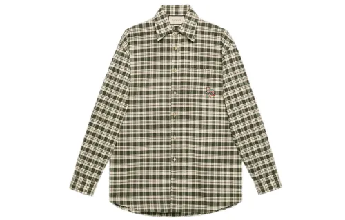 【RunwayPrevious SeasonFinal Sale】cat-patch checked shirt