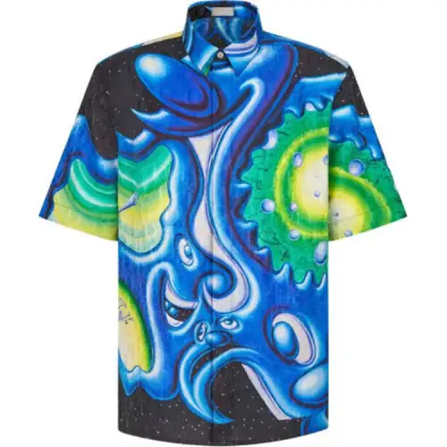 DIOR X Kenny Scharf Graphic Printed Short Sleeve Shirt