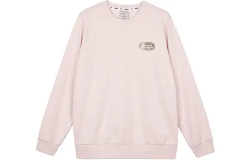 Skechers Colorful Solid Color Fleece Lined Crew Neck Knitted Fabric Pullover Sweatshirt Unisex Gray Pink