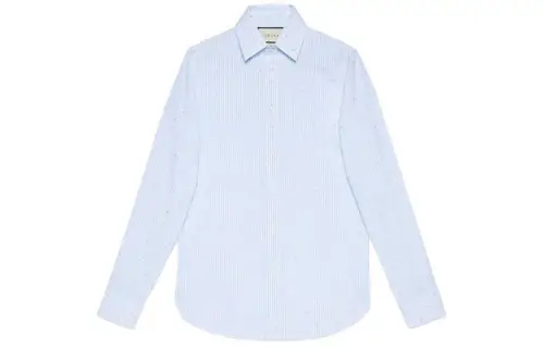 【Previous Season】G Square stripe fil coupé cotton shirt