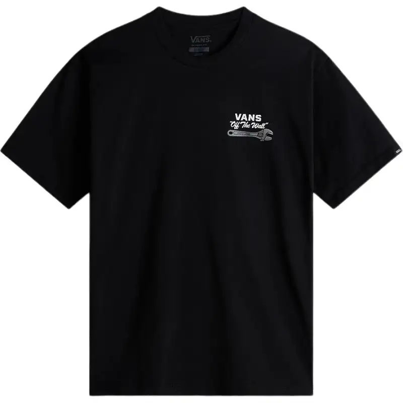 Vans Wrenched T Shirts Men's Black Crew Neck Moderate