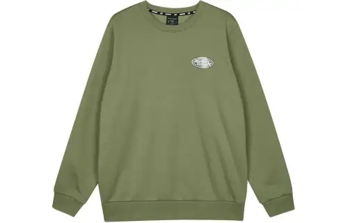 Skechers Colorful Solid Color Fleece Lined Crew Neck Knitted Fabric Pullover Sweatshirt Unisex Vetiver