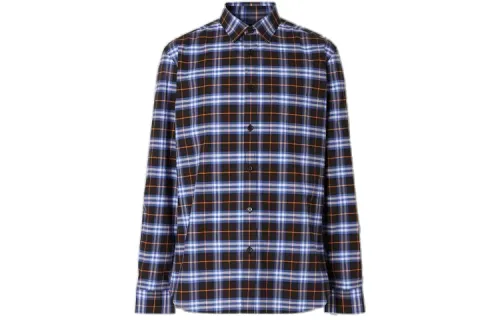 Burberry Shirts Men's Blue Pointed Collar Moderate Other