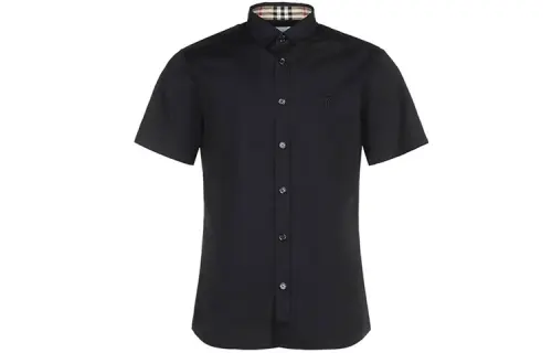 Burberry Shirts Men's Black Pointed Collar Moderate Shirt