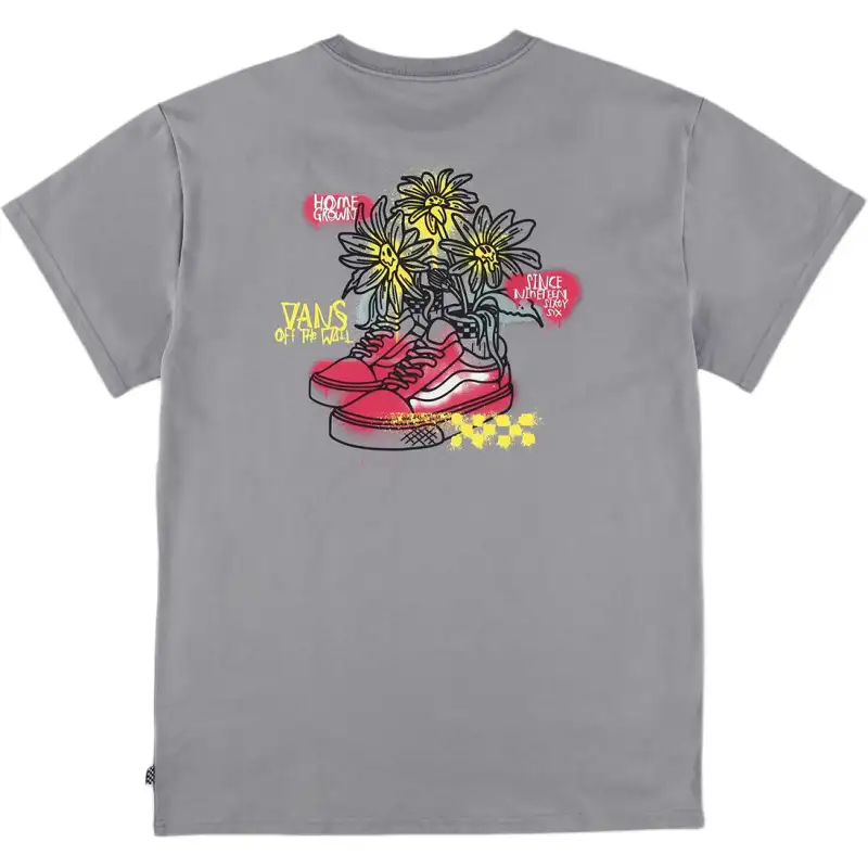 Vans T Shirts Unisex Frost Gray Crew Neck Moderate Straight Fit