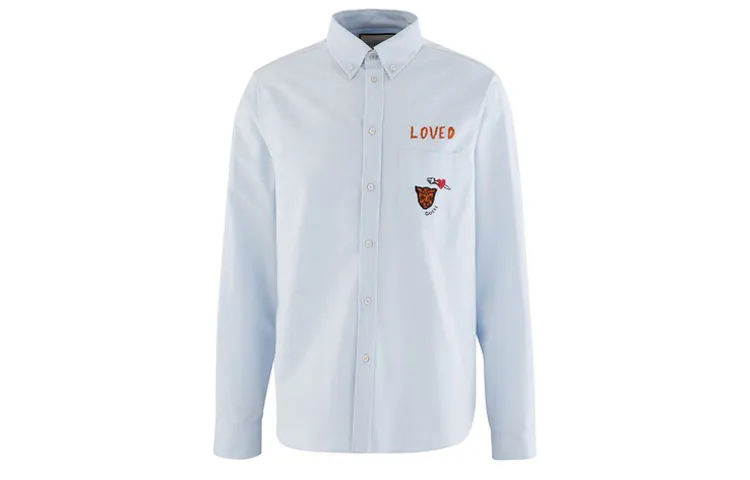 GUCCI Loved Shirt Men's Light Blue