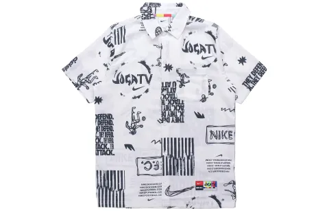 Nike Shirts Men's White Lapel Moderate Straight Fit