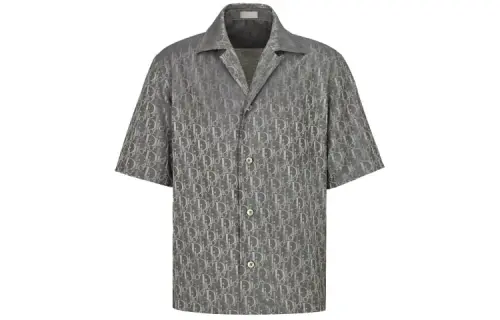 DIOR Quarterly New Products Shirts Men's Gray Cuban Collar Moderate Other