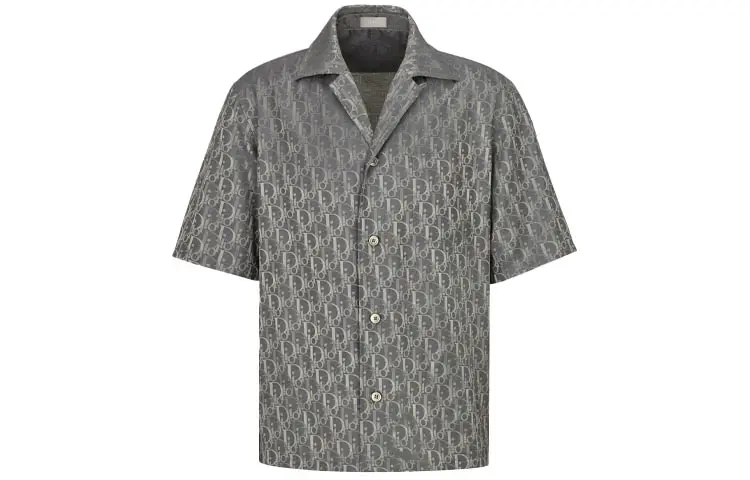 DIOR Quarterly New Products Shirts Men's Gray Cuban Collar Moderate Other