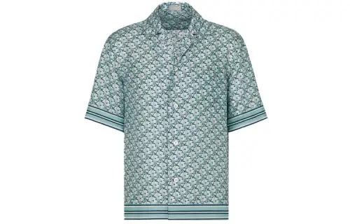 DIOR Quarterly New Products Shirts Men's Blue Lapel Moderate Hawaii
