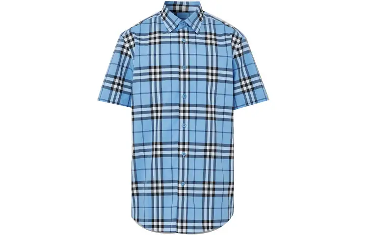 Burberry Shirts Men's Blue Pointed Collar Moderate Other